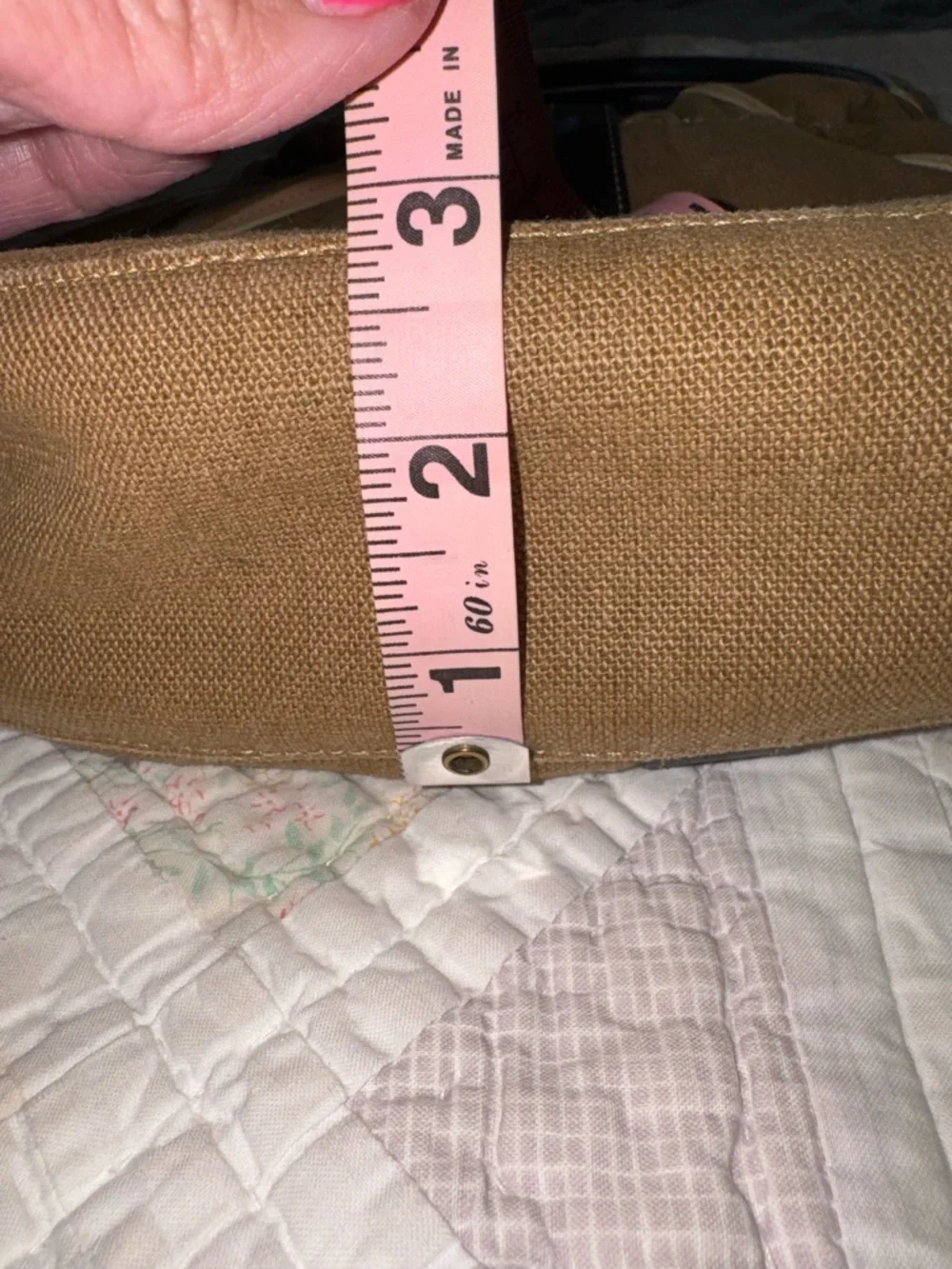 Longchamp Paris Canvas & Leather Tote Bag Made in France Tan Black Bag